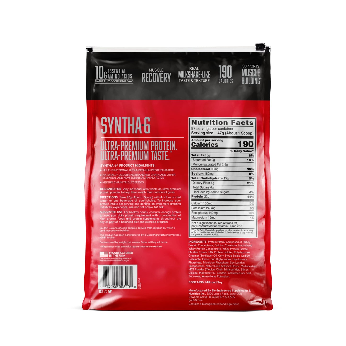 BSN SYNTHA-6 Whey Protein Powder, Vanilla Protein Powder with Micellar Casein