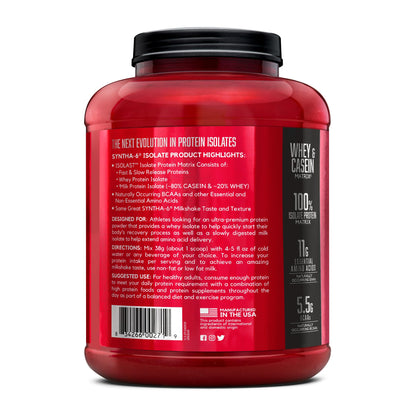 BSN SYNTHA-6 Isolate Protein Powder, Peanut Butter Protein Powder with Whey Protein