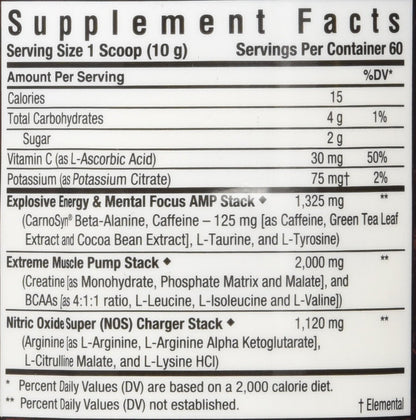 Bluebonnet Nutrition Extreme Edge Pre workout, Muscle Recharging Formula*, Increases Nitric Oxide (NO) levels*, Soy-Free, Dairy-Free, Lemon, 1.32 LB, 60 Servings