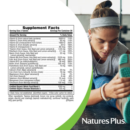 NaturesPlus Source of Life Garden Certified Organic Prenatal Multivitamin - 90 Vegan Tablets