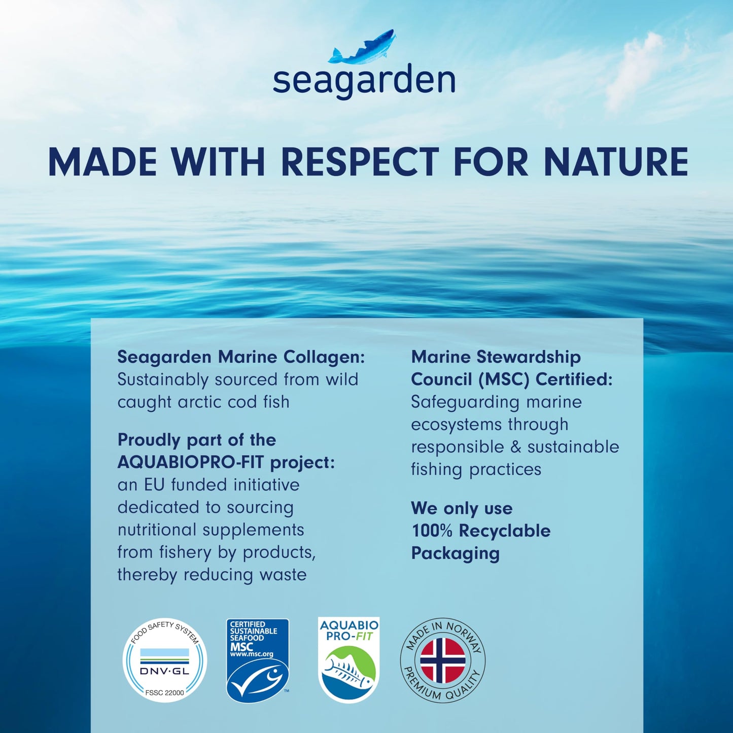 Seagarden Pure Marine Collagen Powder (Type I & III) | Wild-Caught Arctic Cod