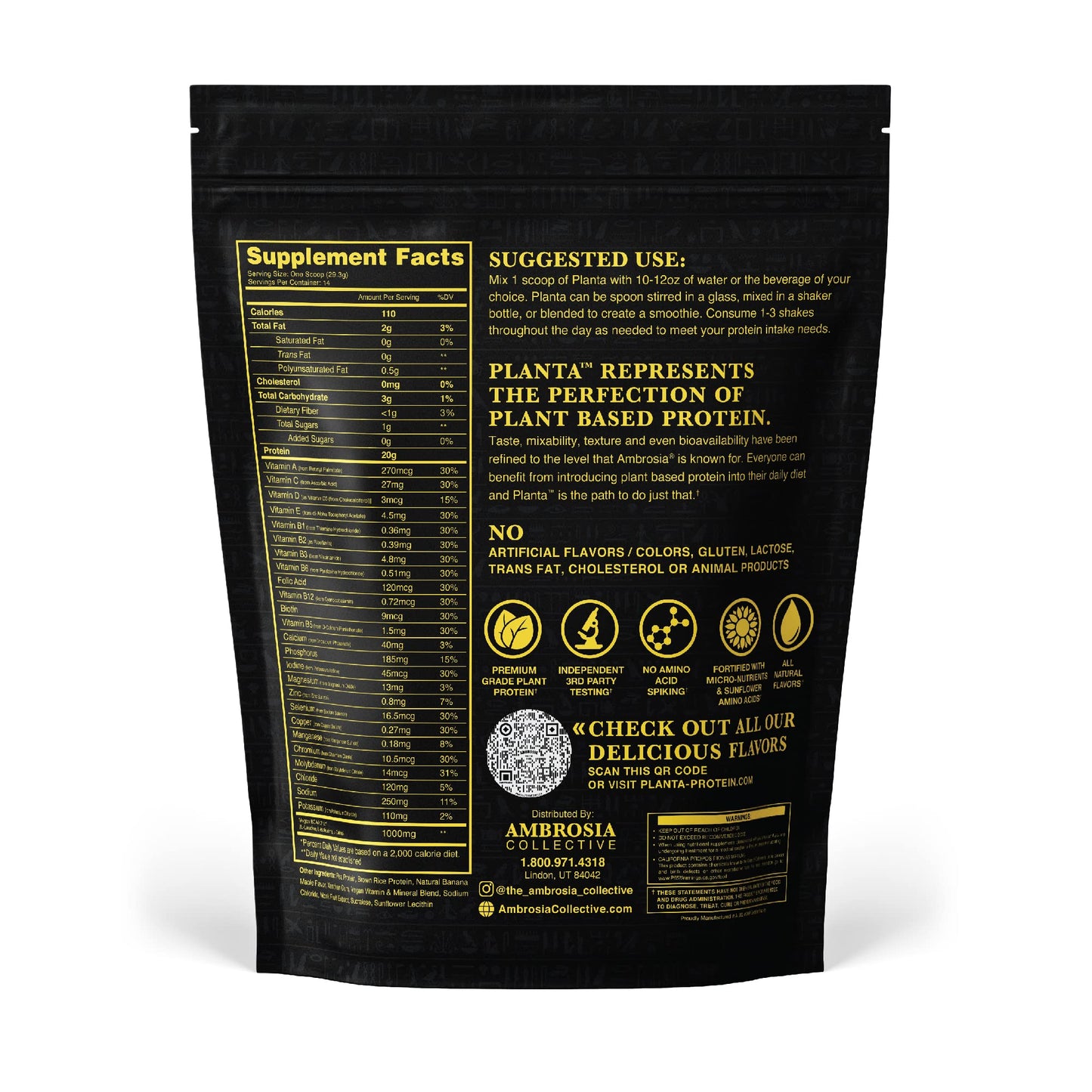 Ambrosia Planta - Premium Organic Plant-Based Protein | Vegan & Keto Friendly | Gourmet