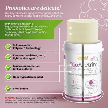 Bioactrin Vaginal Probiotics for Women - Formulated Bacterial Vaginosis Treatment, Yeast Infection