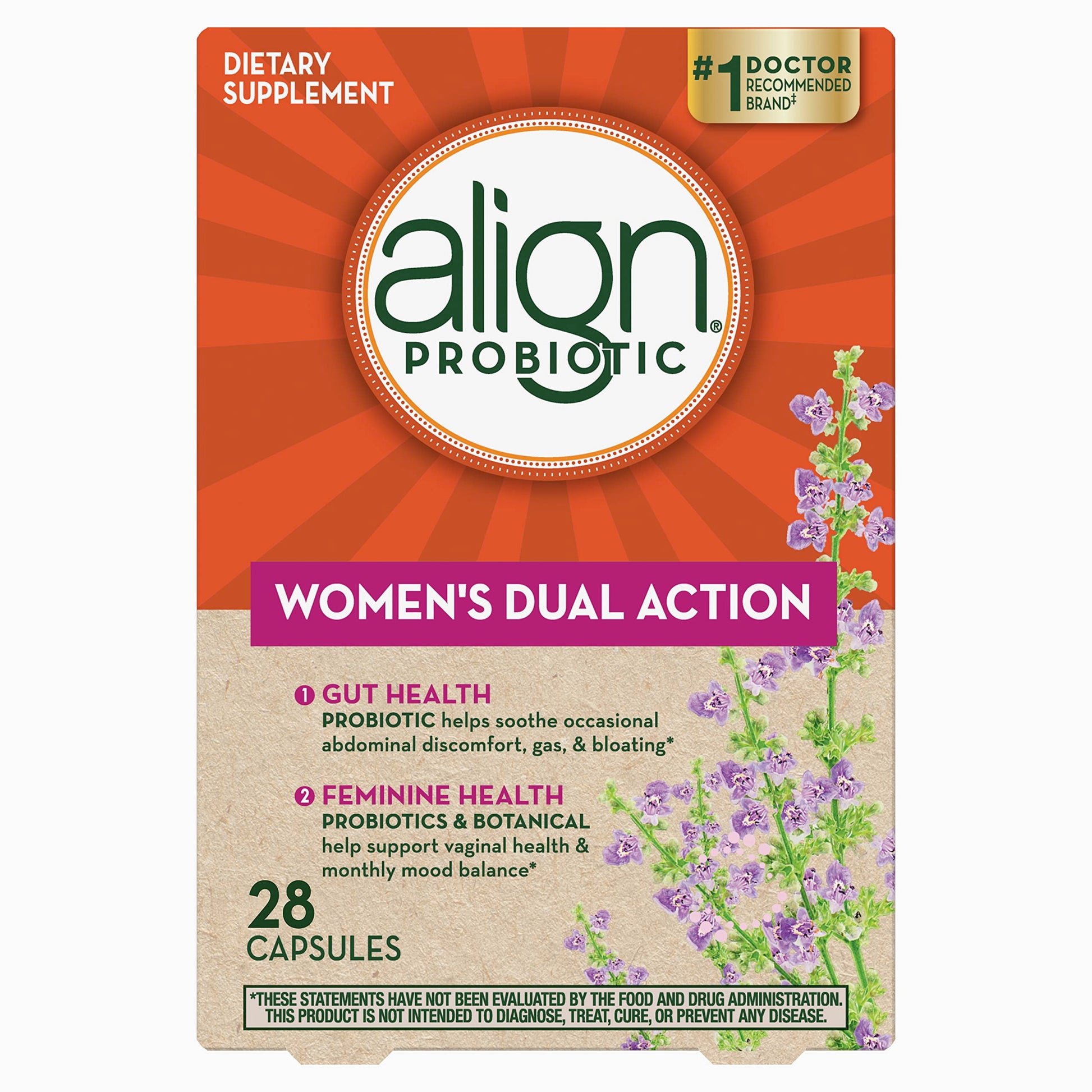 Align Probiotic, Women's Dual Action, Probiotics for Women, Multi-Strain Probiotic with Chaste Tree