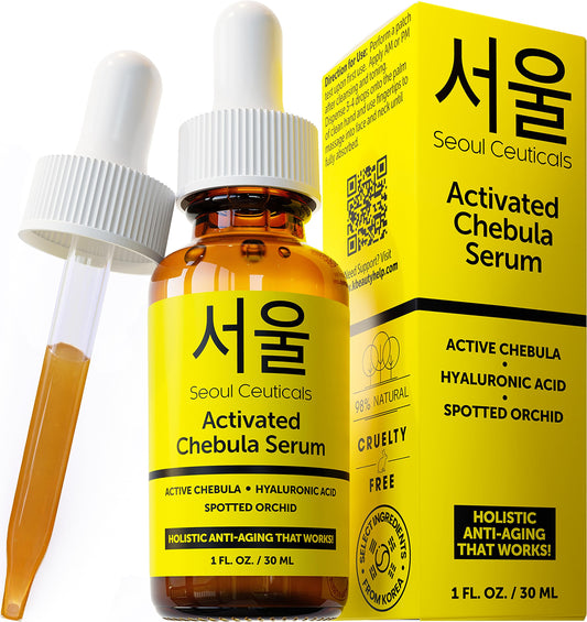 SeoulCeuticals Chebula Active Serum for Face - Korean Skin Care Anti Aging Natural