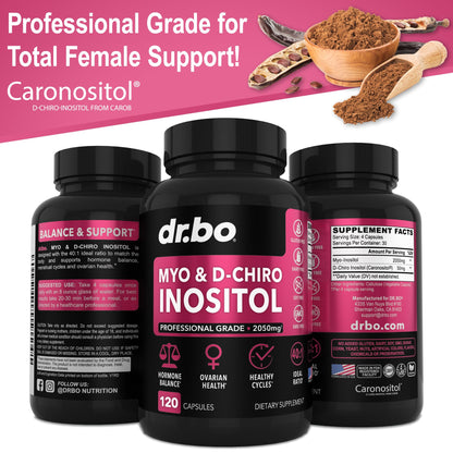 Myo-Inositol & D-Chiro Inositol Supplement Capsules - 40:1 Ratio Hormone Balance