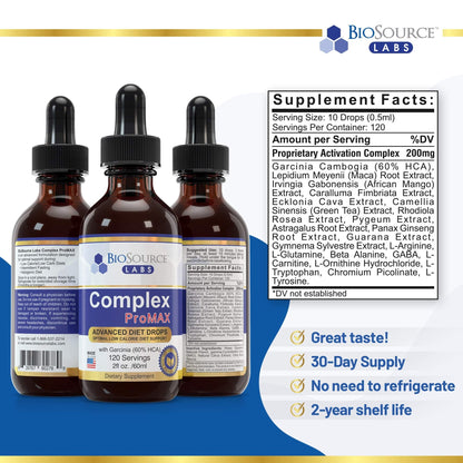 BioSource Labs Complex ProMAX Premium Diet Drops (2 x 2 oz Bottle)