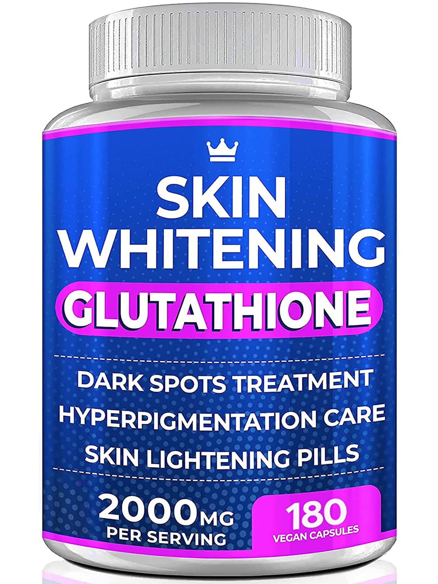 Glutathione Whitening Pills - 180 Capsules 2000mg Glutathione - Effective Skin Lightening