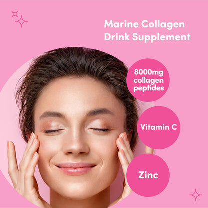 Solv Liquid 8000mg Marine Collagen Peptide Beauty Supplement Gel 14x15ml Sachets High Strength Great Tasting VIT C Biotin