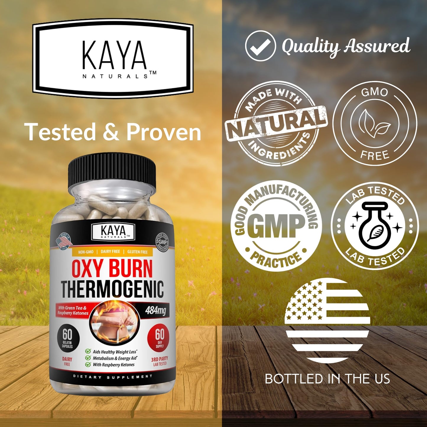 Kaya Naturals Oxy Burn - Weight Loss Pills for Women & Men - Appetite Suppressant