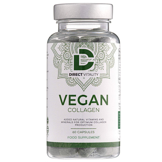 Vegan Collagen Supplement - 1400mg, Spirulina, L-Lysine, L-Proline, Acerola Cherries , Vitamin C & B12, Zinc, Hyaluronic Acid, UK Made