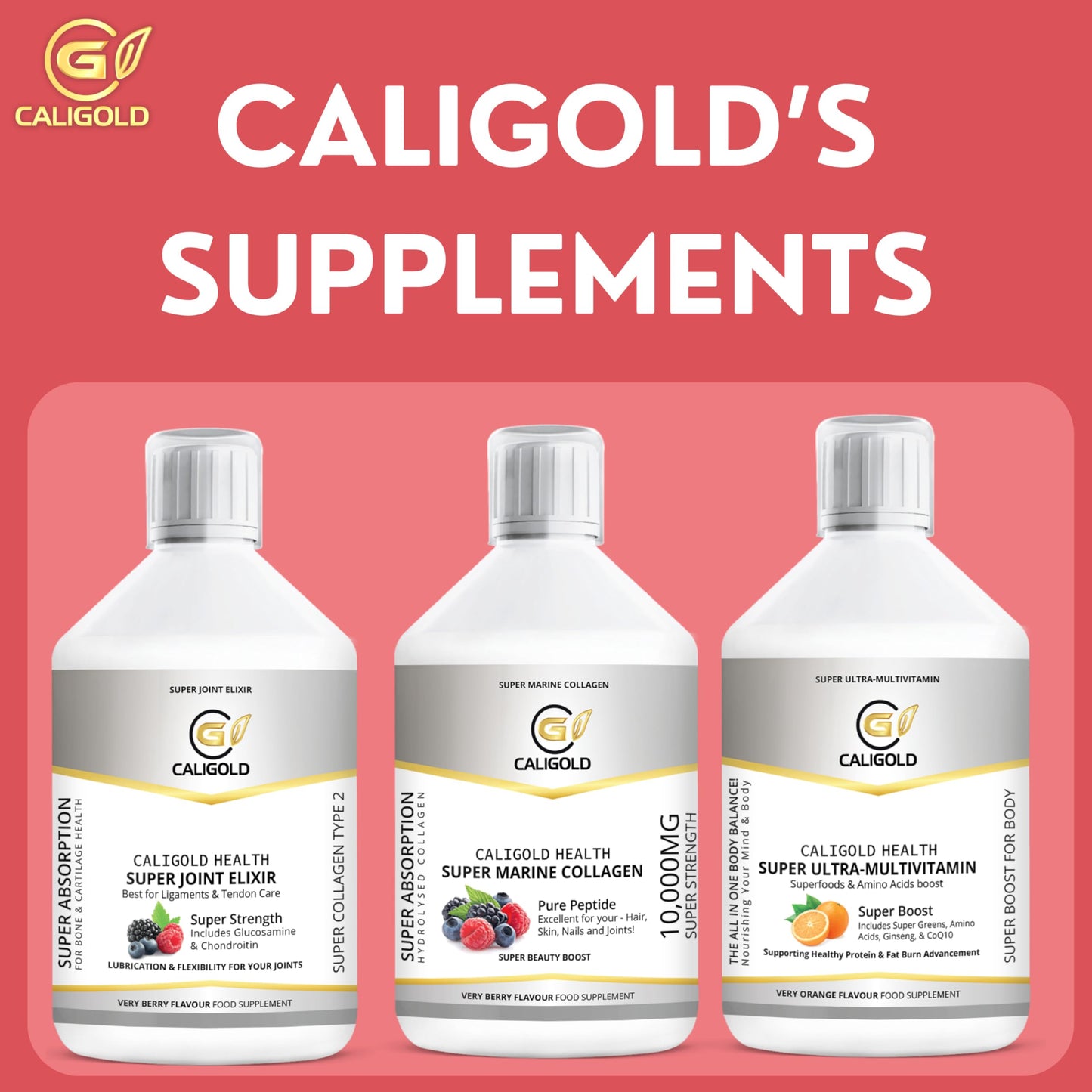 CALIGOLD Health Super Marine Collagen Liquid - Excellent for Hair, Skin, Nails and Joints