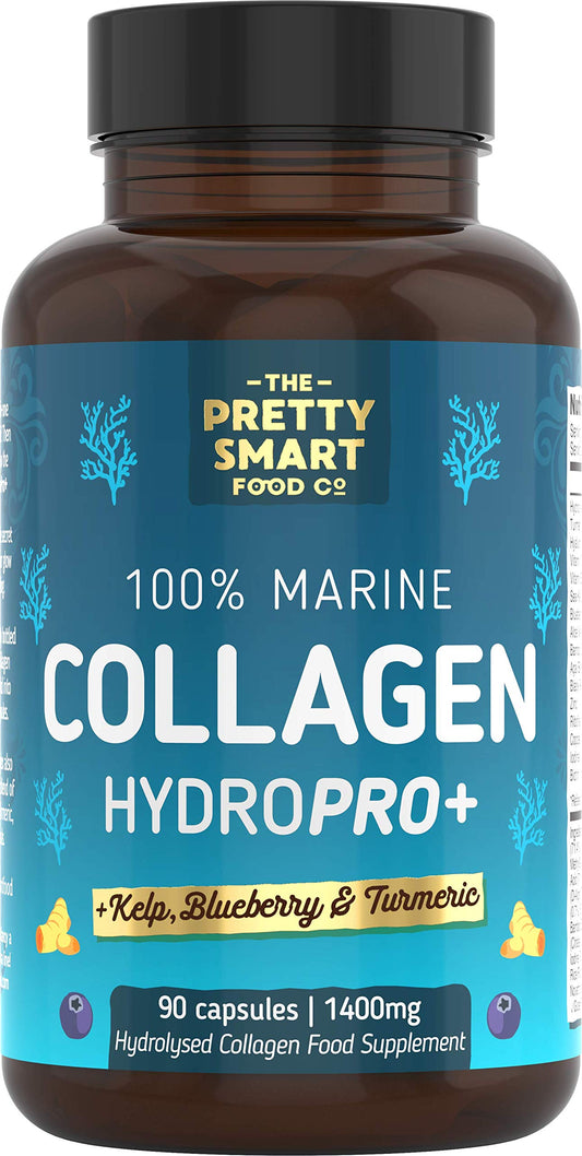 Powerful Marine Collagen Tablets - with Hyaluronic Acid, Biotin & Blueberry - 1400MG Complex - Hydrolysed Type 1