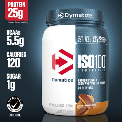 Dymatize ISO100 Whey Protein Powder with 25g of Hydrolyzed 100% Whey Isolate