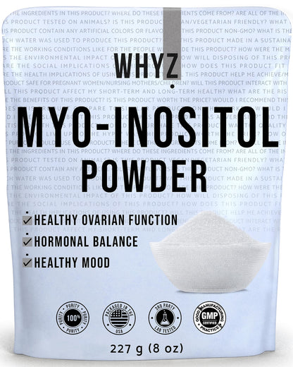 Myo-Inositol Powder 8oz, Natural Myo Inositol Supplement for Ovarian Support