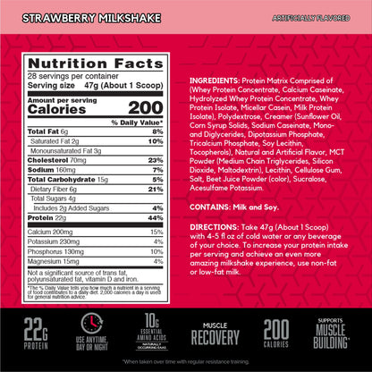 BSN SYNTHA-6 Whey Protein Powder, Strawberry Protein Powder with Micellar Casein