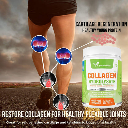 Premium Collagen Powder 500g Unflavoured High Grade Hydrolysed Collagen Joints, Bones, Gut, Wrinkles, Hair, Skin, Nails, Pain, Injury, Sleep, Fitness, Keto