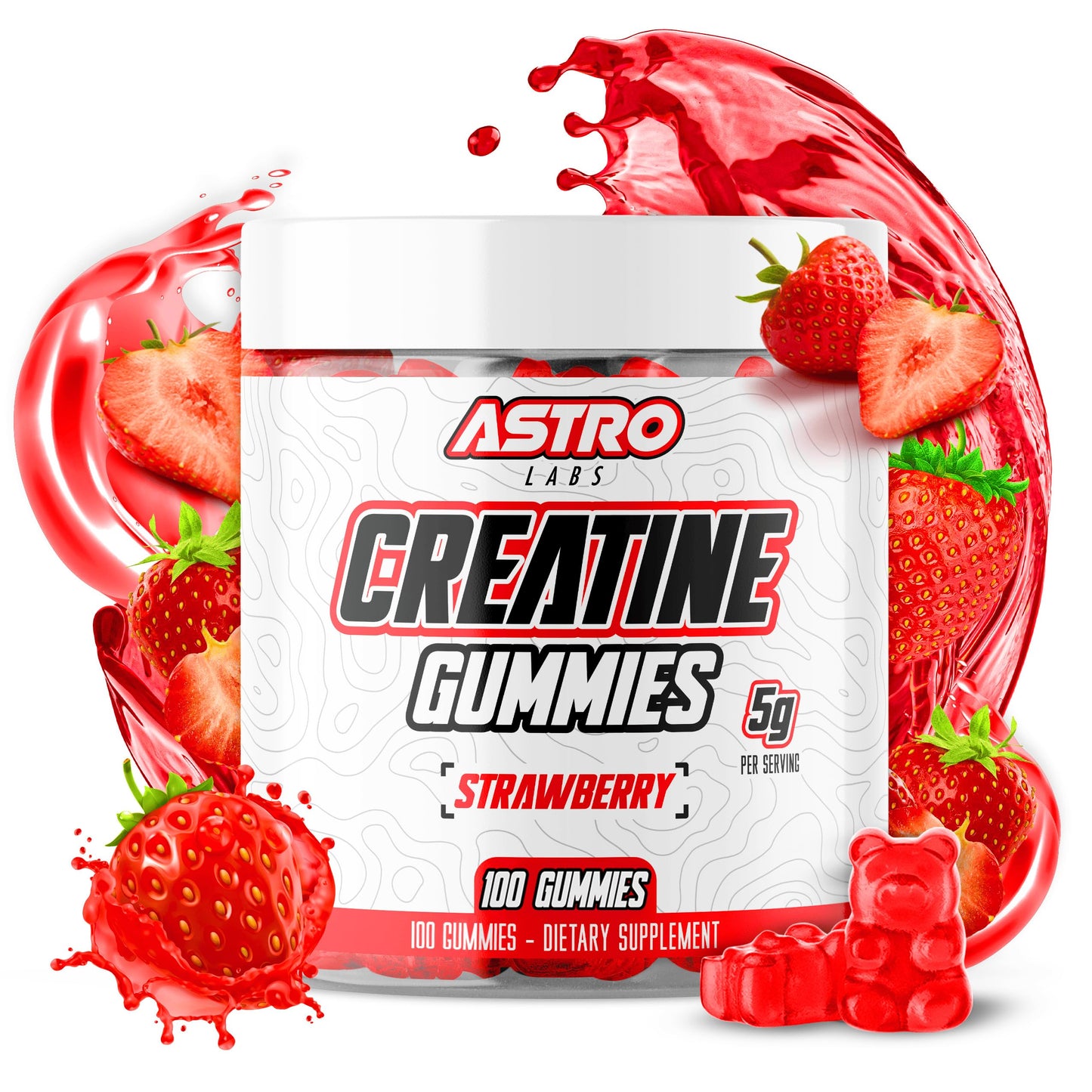 Astro Labs Creatine Gummies for Men & Women - 5g per Serving, Increase Strength