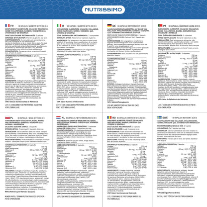 NUTRISSIMO Collagen + Hyaluronic Acid + Biotin + CoQ10 + Vitamins A, C (non-acidic), D and B12 + Zinc