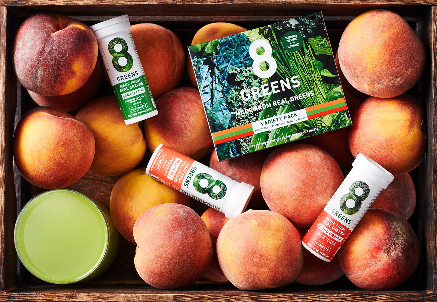 8Greens Lemon & Lime, Blood Orange, Peach Variety Pack - Daily Super Greens Vitamins