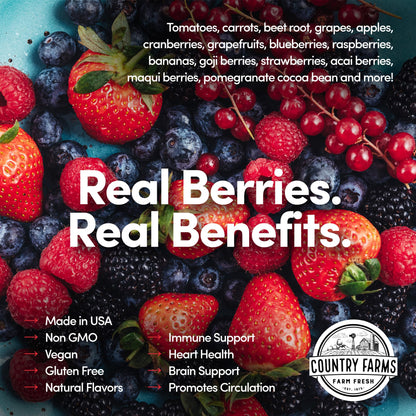 COUNTRY FARMS Super Reds, Energizing Polyphenol Superfood, Over 40 Super Fruits