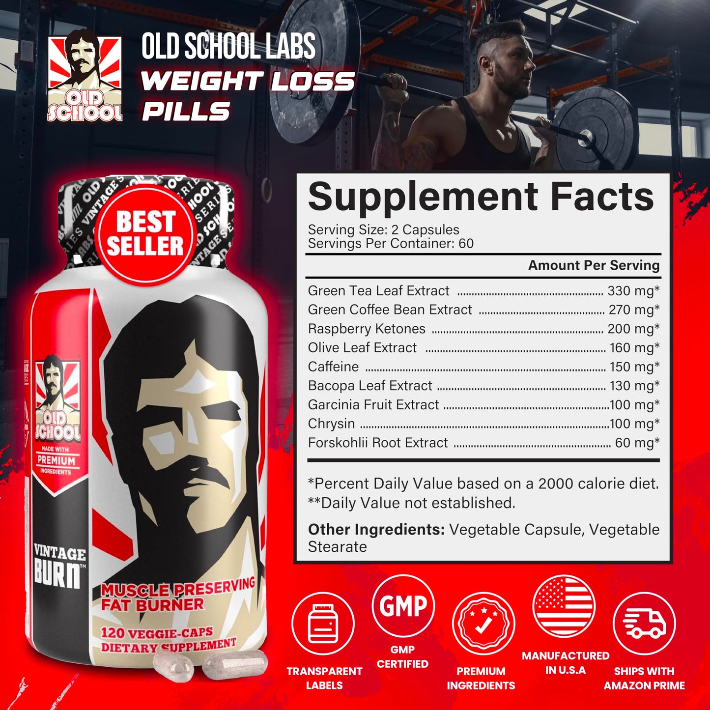 Old School Labs Fat Burner | The First Weight Loss Pills to Preserve Lean Muscle & Burn Stubborn Fat