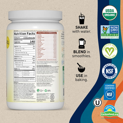 Garden of Life, Organic Vegan Vanilla Chai Protein Powder -22g Complete Plant Based Raw