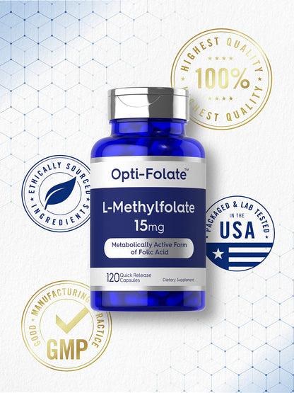 Carlyle L Methylfolate 15mg | 120 Capsules | Value Size | Max Potency | Optimized