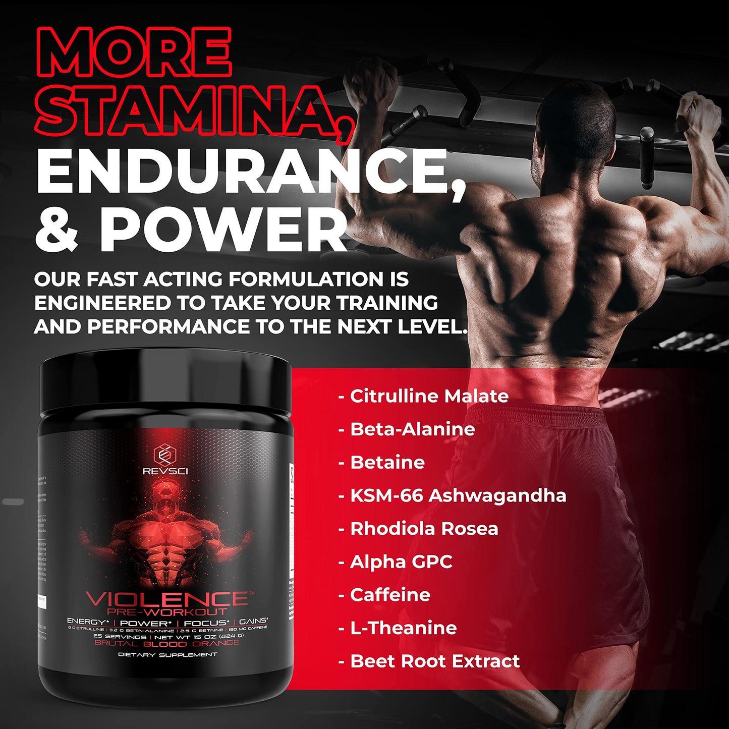 Violence Pre Workout Powder for Men - Precision Dosed Preworkout for Men & Women