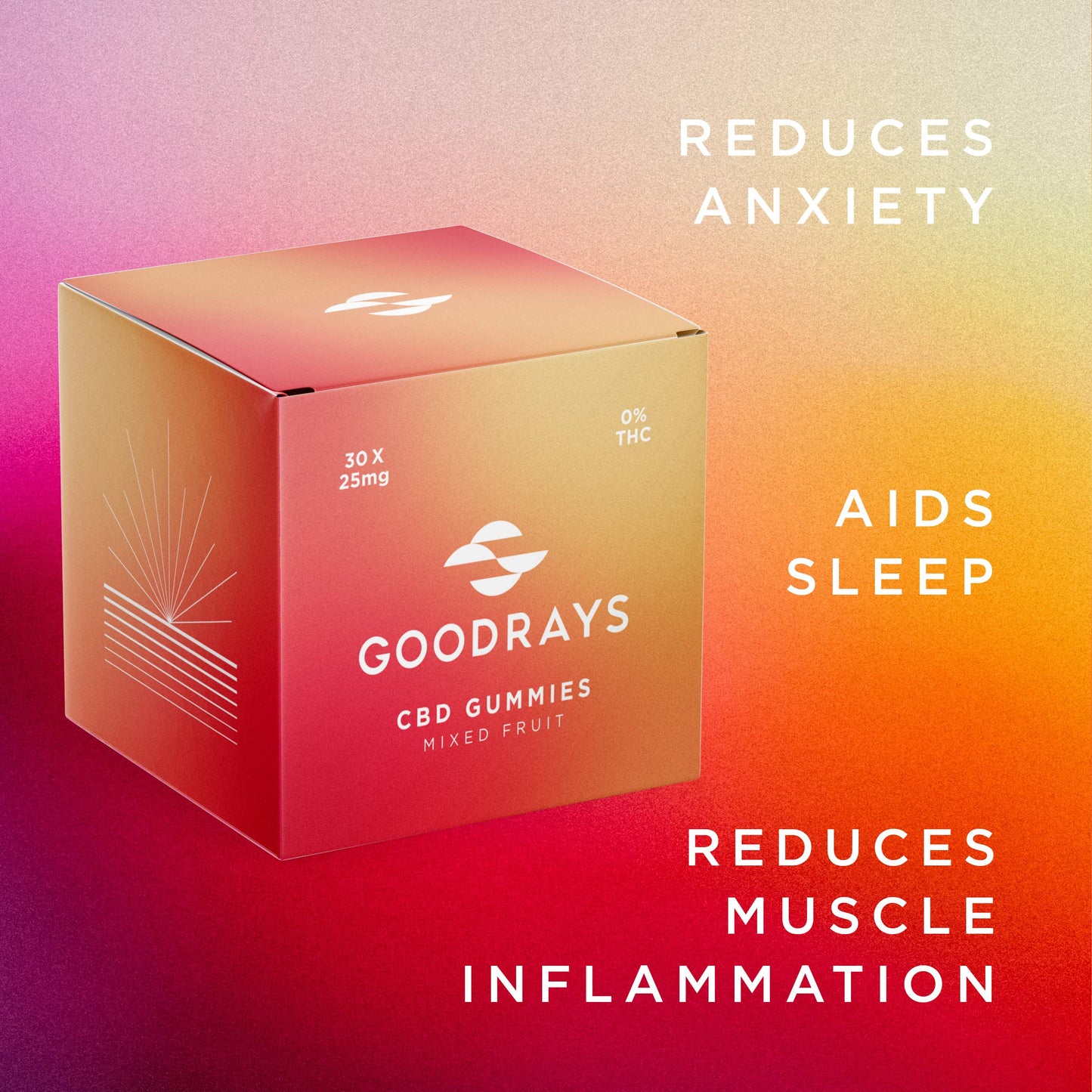 Goodrays - CBD Gummies - High Strength 30 x 25mg Mixed Fruits CBD Edibles