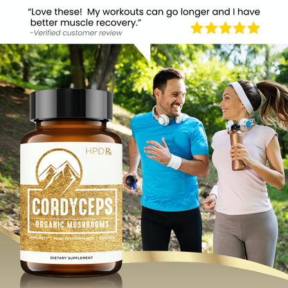 HPD Rx Premium Organic Cordyceps Mushroom Extract Performance Supplement