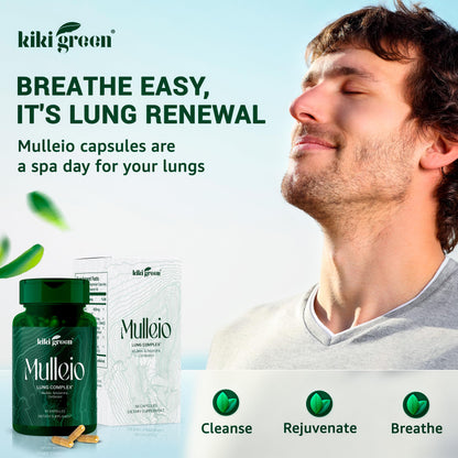 KIKI Green MULLEIO Lung Health Capsules: Herbal Supplement for Lung Cleanse, Better