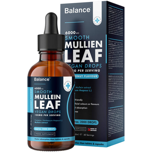 Balance Mullein Leaf Liquid Drops - 60ml for 2 Month Supply - High Strength - Vegan 