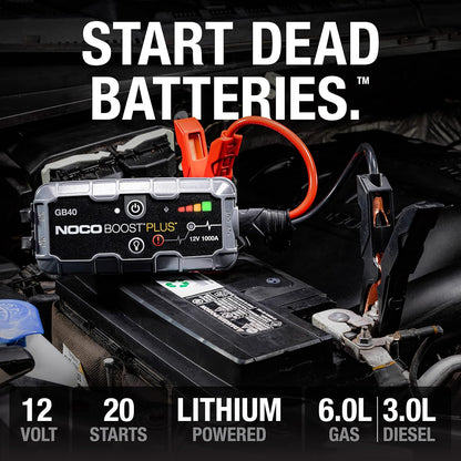 NOCO Boost Plus GB40 1000A UltraSafe Car Battery Jump Starter, 12V Battery Pack