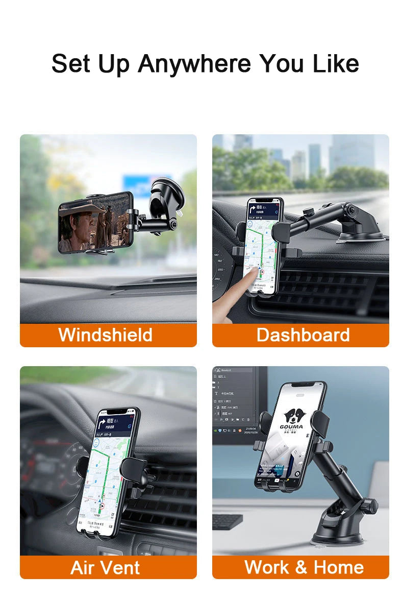 2023 NEW Universal Sucker Car Phone Holder 360° Windshield Car Dashboard Mobile