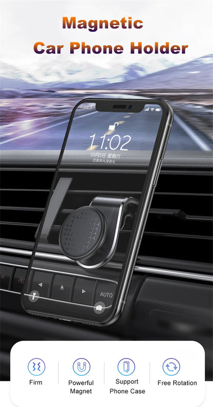 Magnetic Air Vent Clip Phone Holder - 360° Rotation - Universal Support