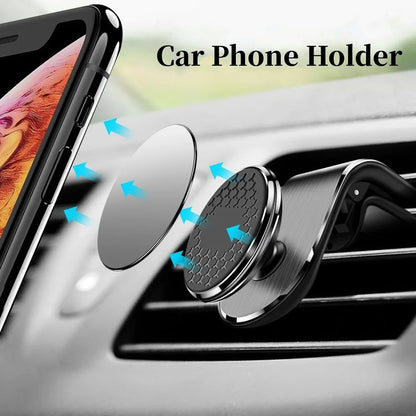 Magnetic Air Vent Clip Phone Holder - 360° Rotation - Universal Support