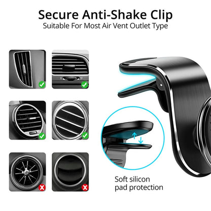 Magnetic Air Vent Clip Phone Holder - 360° Rotation - Universal Support