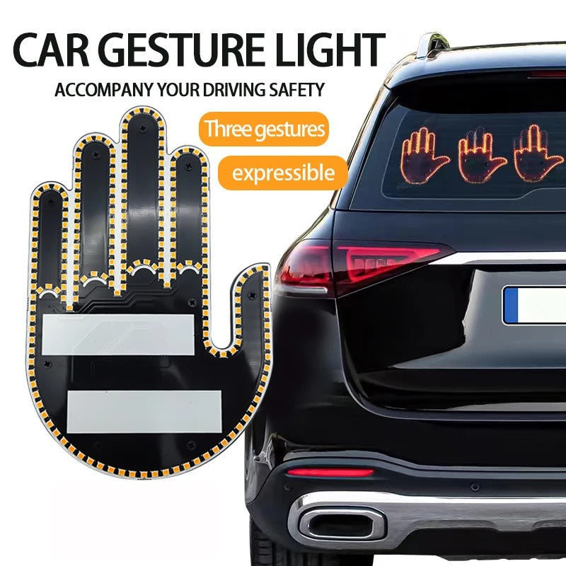 Car Finger Light with Remote Control Led Lighting Gesture Light Road Rage Sign Middle Finger