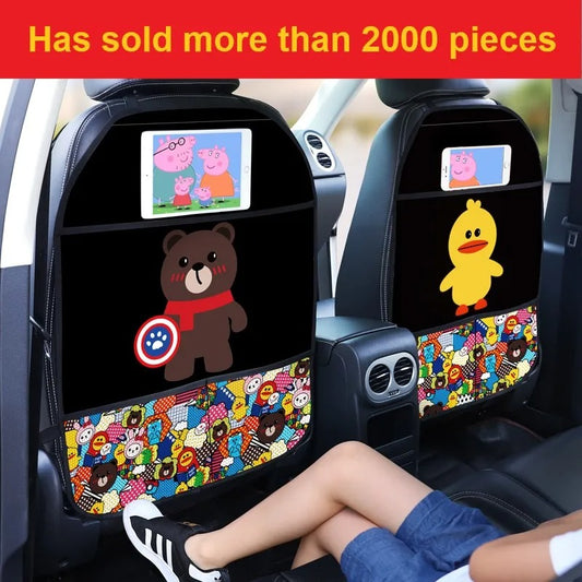 1PCS Car Seat Back Cover Protector for Kids Cartoon Car Anti Kick Mat