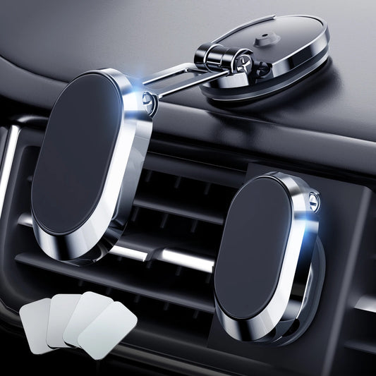 Magnetic Car Phone Holder Magnet Phone Bracket Foldable Dashboard Stand 360-degree
