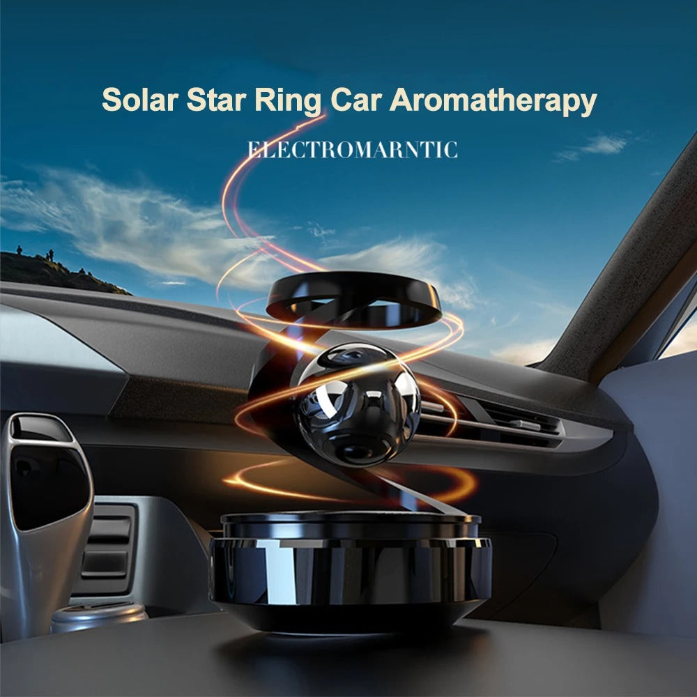 Solar Energy Car Air Freshener Solar Rotation Suspension Auto Fragrance