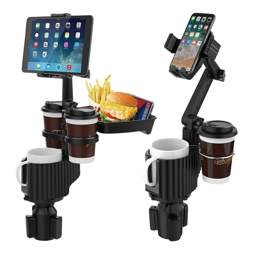 5 in 1 Car Tablet Stand Cup Holder Expander Multifunctional Adjustable Drinking Bottle