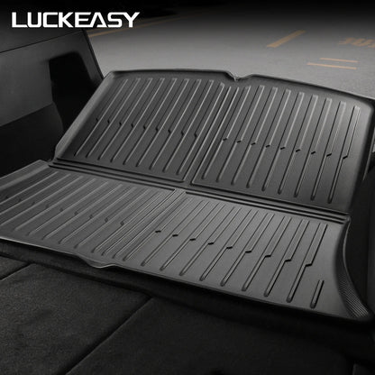 LUCKEASY For Tesla Model Y 2021-2024 Rear Seat Backrest Protective Pad Trunk Mat Car