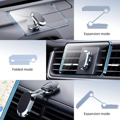 Magnetic Car Phone Holder Magnet Phone Bracket Foldable Dashboard Stand 360-degree