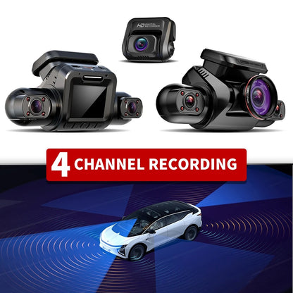 TiESFONG 360 Dash Cam M8S 4CH HD 4*1080P for Car DVR 24H Parking Monitor Video