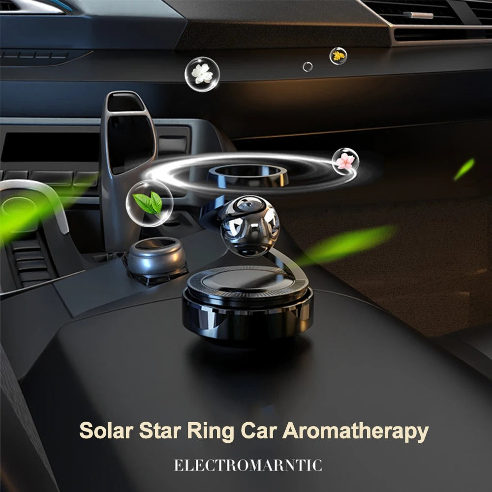 Solar Energy Car Air Freshener Solar Rotation Suspension Auto Fragrance