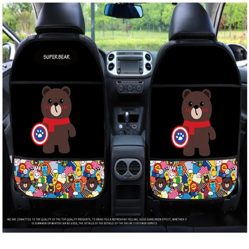 1PCS Car Seat Back Cover Protector for Kids Cartoon Car Anti Kick Mat