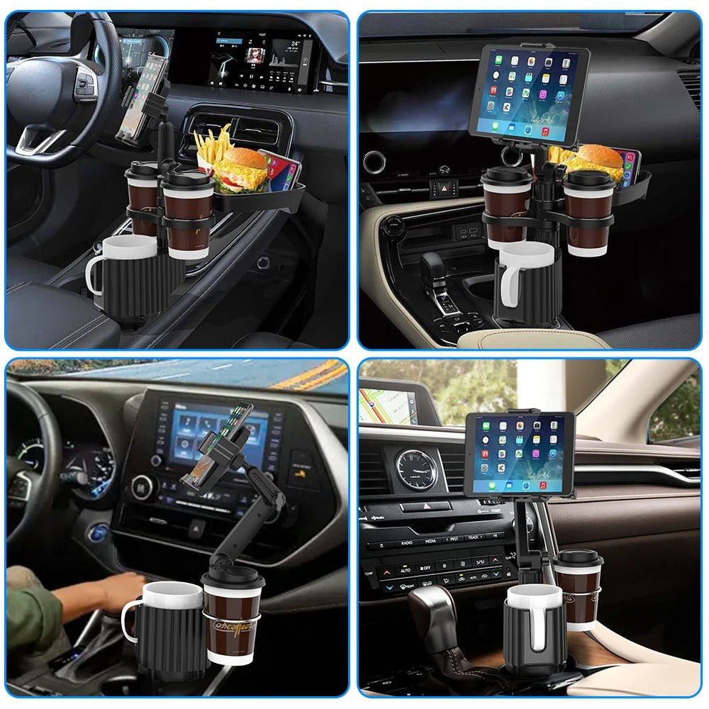 5 in 1 Car Tablet Stand Cup Holder Expander Multifunctional Adjustable Drinking Bottle