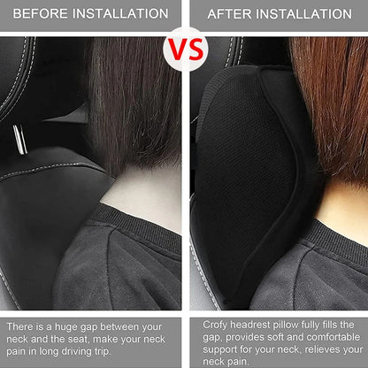 Car Headrest Neck Pillow Auto Car Neck Cushion Memory Foam Breathable Head